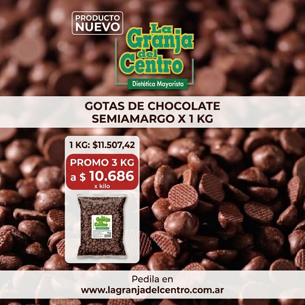 Novedades Productos GOTAS DE CHOCOLATE SEMIAMARGO X 1 KG